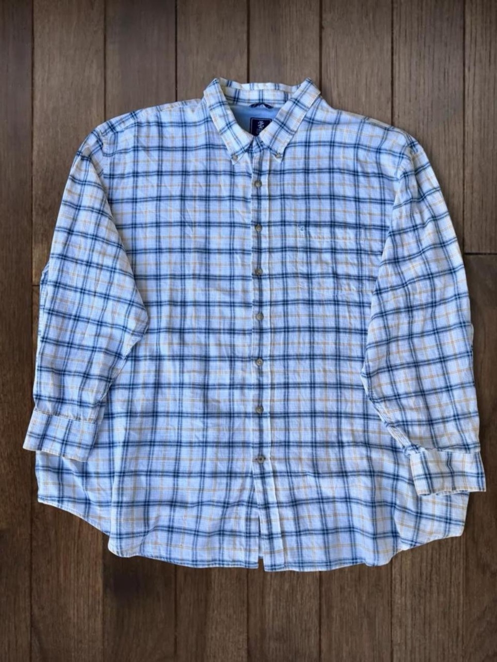 IZOD 5XL Oversized Plaid Shirt Linen Look Dadcore Prep Big & Tall